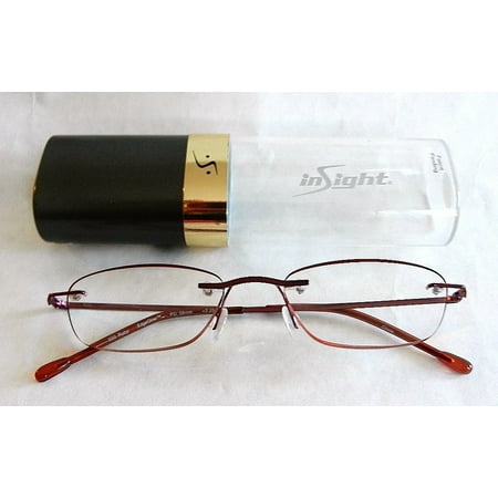 +1.00 Quality Red Edgeglow Rimmless Reading Glasses w/ Hard Case (192) + FREE Bonus Micro-suede Cleaning Cloth, Made by FGX, Foster Grants Parent.., By Insight From USA