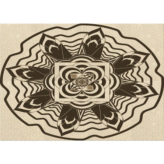 Ahgly Company Indoor Rectangle Patterned Vanilla Gold Area Rugs, 4' x 6'