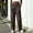 Coffee, variant on Women Elastic High Waist Big Patch Pocket Denim Wide Leg Pants Front Split Ankle Loose Lightweight Jeans Casual Walking Vacation Trousers Blue XXL