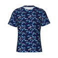 thumbnail image 4 of Vsdgher Party Shark Cute Print Men's Dry Fit Mesh Athletic Shirts Moisture Wicking Tennis T-Shirt Tops, 4 of 9