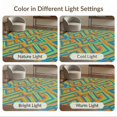 thumbnail image 7 of ODIKA 8'x10' Washable Area Rug Durable, Non-Slip Geometric Retro Abstract Prism Bold Vibrant Mid Century Striped Playful for Living Room, Under Sectional, Family, 7 of 7