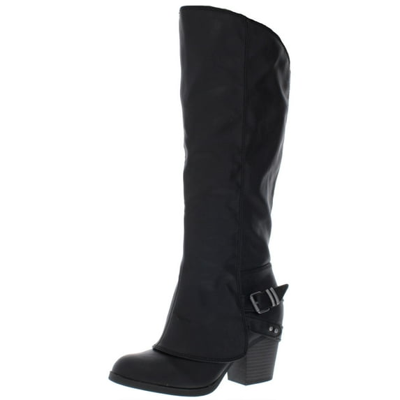 American Rag Womens Emilee Faux Leather Riding Boots Black 12 Medium (B,M)