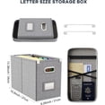 thumbnail image 2 of File Organizer Box File Box for Letter Size Files Storage Hanging File Folder Organizer with Mesh Pocket on Lid Portable Filing Box with Handle for Office/Home/School( ), 2 of 7