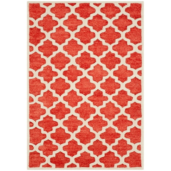Safavieh  Handmade Precious Geesche Modern Polyester Rug Rose 4' x 6' 4' x 6' Indoor Living Room, Bedroom, Dining Room Rectangle