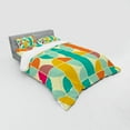 thumbnail image 3 of Ambesonne Retro Bedding Set 3 Pcs, Funky Mosaic Forms, Twin, Multicolor, 3 of 3