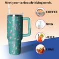 thumbnail image 3 of 40oz Seahorses Tumbler with Handle and Straw, Animal Lovers Gifts for Women Men, Starfish Stainless Steel Travel Mug Water Bottle, Sea Ocean Vacuum Insulated Cup with Lid, 3 of 6