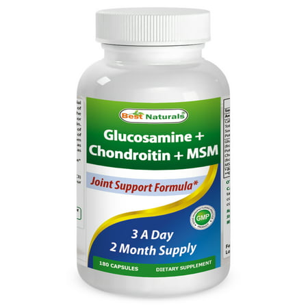 Best Naturals Joint Support Glucosamine, Chondroitin & MSM Capsules, 180 (Best Bone And Joint Supplements)