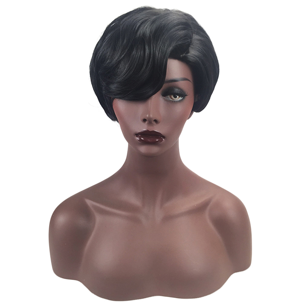 Temperament Vintage Synthetic Curly Wigs for Women Ombre Short Afro Wig