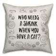 thumbnail image 2 of Creative Products Who Needs a Shrink When you Have a Cat 18x18 Spun Poly Pillow, 2 of 3