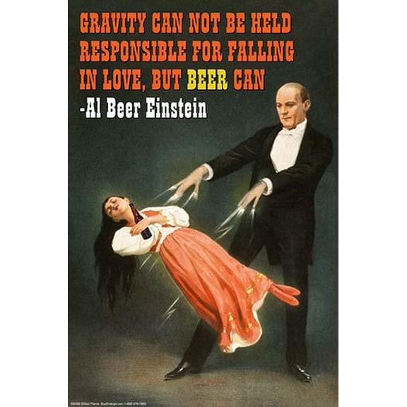Gravity can not be held responsible for falling in love, but beer can- Fine Art Canvas Print (20" x 30")