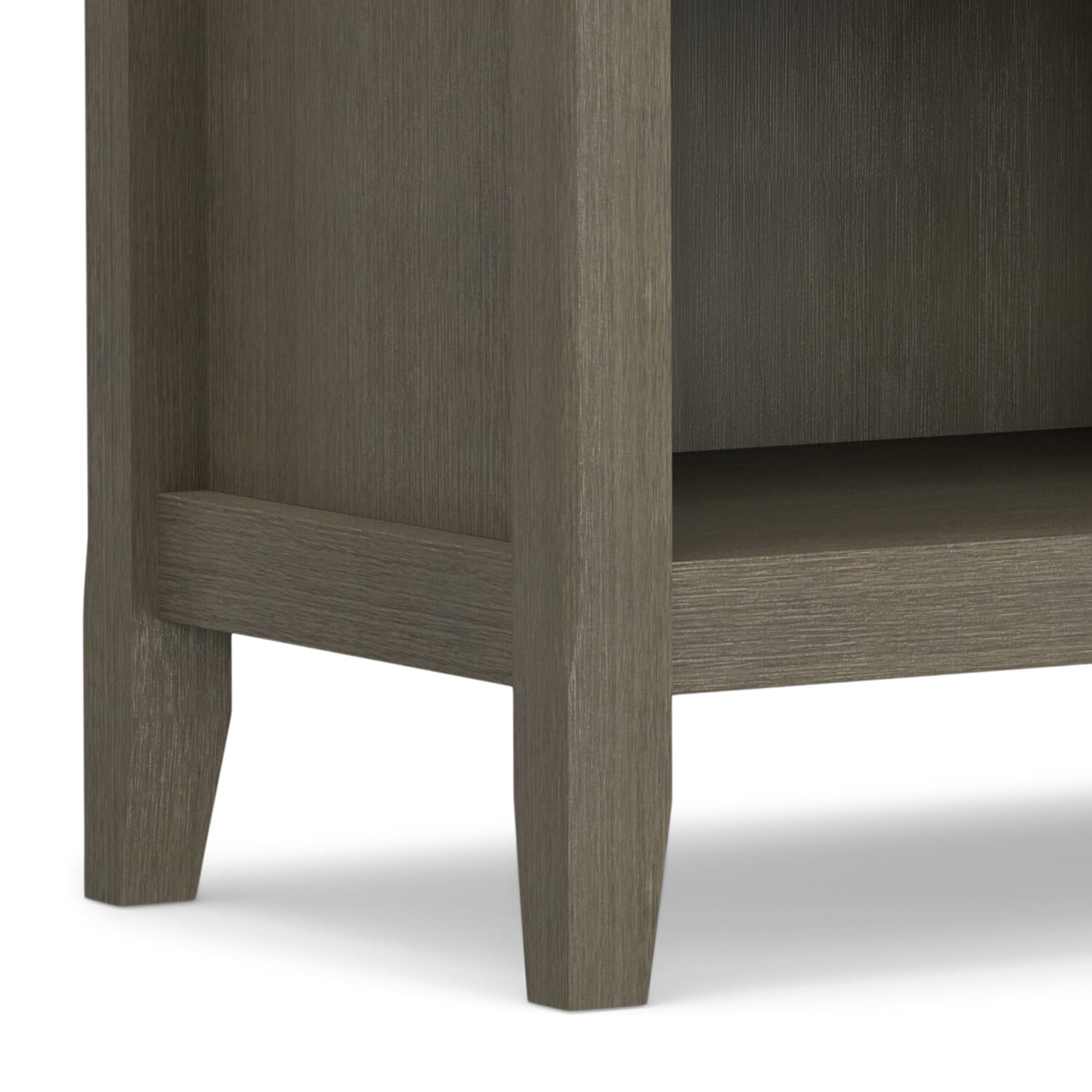 Amherst 24 inch Wide Solid Wood Transitional Bedside Table in Farmhouse Grey