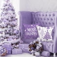 thumbnail image 2 of 16x16 Purple Christmas Pillow Covers Set of 4, Christmas Decorations Pillowcase, Winter Decorative Pillow Case, Merry Christmas Tree Cushion for Indoor Home Bedroom Sofa Xmas Couch Decor, 2 of 6
