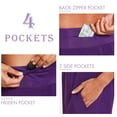 thumbnail image 3 of BALEAF Womens' 7 Inches Long Running Shorts Back Zipper Pocketed Athletic Active Exercise Shorts with Liner Purple Size M, 3 of 6