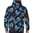 thumbnail image 3 of Bingfone Blue Butterfly Men's Drawstring Hoodie Long Sleeve Pocket Sweatshirts-Medium, 3 of 6