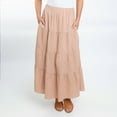 thumbnail image 3 of Elsie & Zoey McKay Small Tiered Rosewater Maxi Skirt with Pockets for Women, 3 of 5