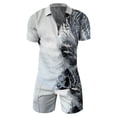 2 Piece Set for Men Men's Casual Striped Gradient Ramp Print Two Piece