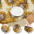 thumbnail image 4 of Beige Sunflower Pattern Round Fitted Tablecloth with Elastic Edge,Dining Table Cover Waterproof,Outdoor Round Tablecloth for Camping,Dining,Indoor and Outdoor, 4 of 7