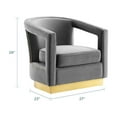 thumbnail image 2 of Modway Frolick Performance Velvet Armchair in Gray, 2 of 9