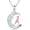 Moonstone Soccer, variant on Sports  Necklace for Women 925 Sterling Sliver Runner Volleyball Tennis Basketball Soccer Inspirational Jewelry for Sports Lovers Gifts