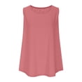 thumbnail image 3 of Josdec Women Plus Size Solid Round Neck Sleeveless Curved Hem Tank Top Soft Polyester Loose Casual Layering Vest Spring Summer Daily Loungewear Shirts L-5XL, 3 of 8