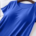 thumbnail image 6 of Women's Sleep T-Shirt with Built-in Bra 2025 Summer Short Sleeve Lounge Pajamas Shirts Crewneck Soft Modal Tee Top, 6 of 7