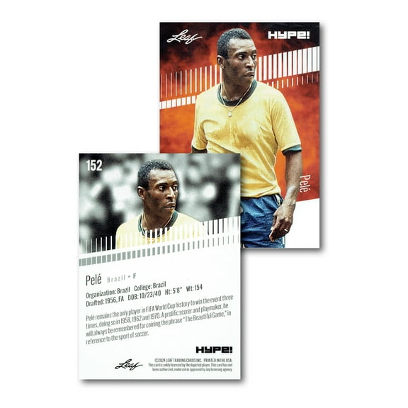 Mint Pele 2024 Leaf Hype #R-152 Limited Edition Rare Trading Card Brazil/Brasil