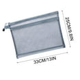thumbnail image 3 of Yonrjhukm Transparent Double-layer Mesh Pencil Case, Zippered Storage Bag for Test Papers and Pens, Durable Nylon, Multiple Compartments, Ideal for Home and Office Supplies, 3 of 4