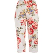 Counterparts Petite Floral Printed Capris 14P White