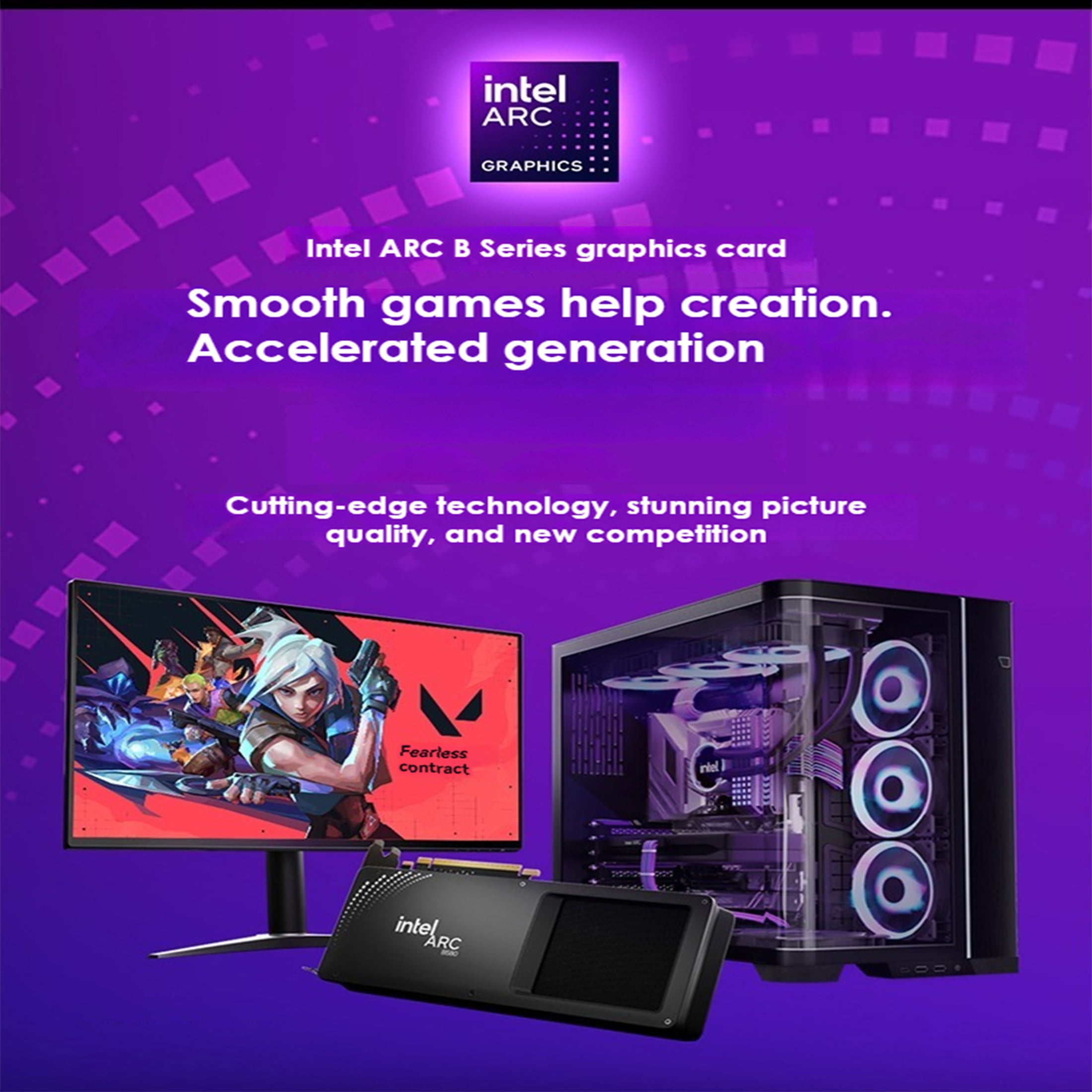 GUNNIR Arc B580 Index 12G GDDR6 Computer Video Card,Dual Fans
