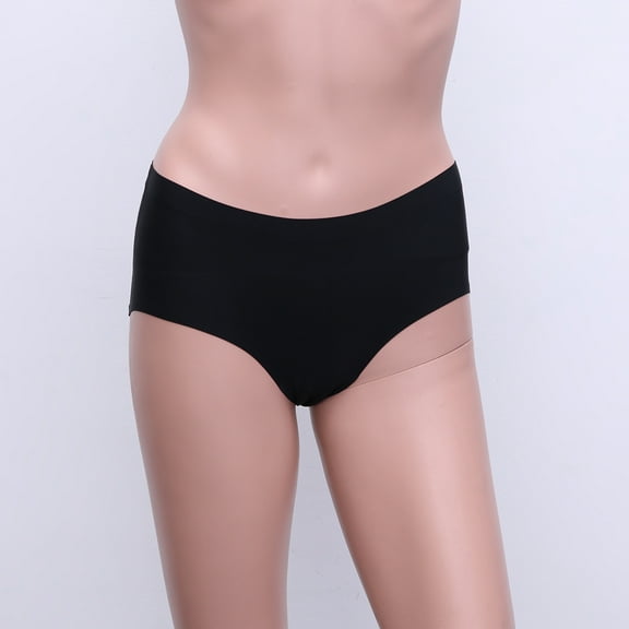 Supvox Womens Underpants Seamless Black Moisture Wicking Middle Waist Design