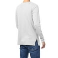 thumbnail image 2 of Ma Croix Mens Extended Long Sleeve Hipster Tee with Zipper Crew Neck T Shirt, 2 of 6