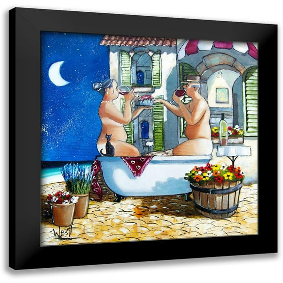 West, Ronald 12x12 Black Modern Framed Museum Art Print Titled - Late Night Bath III