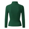 thumbnail image 4 of Ediodpoh Women Ribbed Pullover One Size Turtleneck Pullover Elegant Knitted Sweaters for Women Slim Fit for Autumn Winter Green, 4 of 4