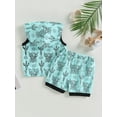thumbnail image 4 of Bagilaanoe 2pcs Toddler Baby Boy Short Pants Set Print Sleeveless Hooded Tank Tops + Shorts 6M 12M 18M 24M 3T Kids Casual Summer Outfits, 4 of 8