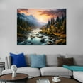 thumbnail image 2 of HFDF Nature Canvas Pictures Wall Art Mounta Wall Art for Livg Room River Snow Mounta Prts Poster National Park Canvas Picture Bedroom Landscape Style Patg Artwork Home Decor 10x8inch Framed, 2 of 5