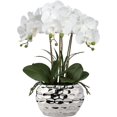 thumbnail image 1 of Planta Artificial orquídeas Decorativas como Flores Reales Ligero Maceta de cerámica decoración de Mesa alféizar de Ventana Altura 47 cm Blanco, 1 of 5