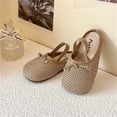 thumbnail image 3 of Djtdsds Kids Knit Closed-Toe Slide Sandals, Soft Non- Shoes Color:Khaki,Size:6-7 Years, 3 of 4