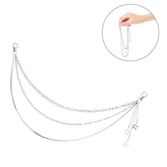 UPOUART 2-Pack Adjustable Punk Star Waist Chains Metal Belts Stylish Fashion Accessories for Men and Women