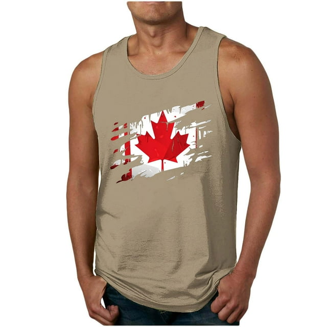 Hombres Hojas de Arce Impresión Gimnasio Hogar Usar Pijamas Color Algodón Color Sólido Cuello Redondo Camiseta