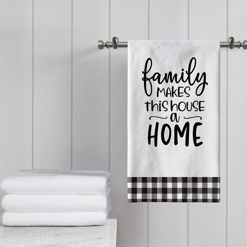 Home Sweet Home Tea Towel in Grey and Black