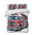thumbnail image 2 of Quilts Twin Size, Fire Trucks Soft Comforter Bedding Set for Bed, Modern Cartoons Vehicles Lightweight Quilted Bedspread with Pillow Cover(2 Pieces) for All Season, 68x86 Inch, 2 of 6