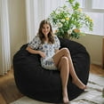 thumbnail image 6 of Bean Bag Chairs for Adults, 4FT Bean Bag Chairs with Plush Microfiber Removable Cover, Giant Bean Bag Chairs with Memory Foam Big Sofa Bean Bag Chairs for Reading, Gaming Cozy Chair, Black, 6 of 6