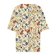 thumbnail image 4 of Xdegoge Short Sleeve Womens Tops Plus Size V Neck T Shirt Floral Printed Summer Tunic Tops Oversized Loose Fit Boho Blouses, 4 of 5