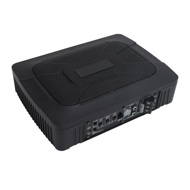 Underseat Powered Subwoofer, Remote Control 600W Peak Power 6 X 9in Compact Active Subwoofer for Car
