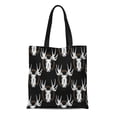 thumbnail image 1 of JSDART Sac Fourre-Tout en Toile Tête d'Orignal Portrait sur Motif de Cerf Renne Sac à Provisions Réutilisable, 1 of 1