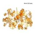thumbnail image 2 of ADVEN 100 Sets Ear Stud Base Stainless Steel Jewelry Findings Earrings Stoppers Bottom Craft Connector Earring Accessory Supplies Gold Color/ 8mm, 2 of 6