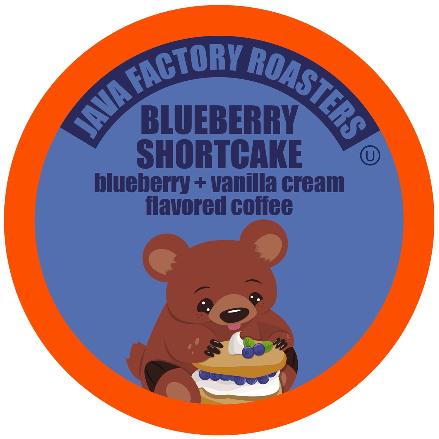 Java Factory Medium Roast Blueberry FLAVORED Coffee Pods,  Keurig K-Cup Brewer Compatible, Blueberry Shortcake,40 Count