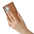 thumbnail image 2 of Compatible with Samsung Galaxy S25 Ultra Wallet Phone Case,360°Rotation Finger Ring Holder Kickstand,with Card Holder,Lychee Pattern PU Leather Durable Shockproof Rugged Phone Case,Brown, 2 of 12
