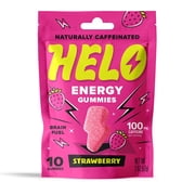 HELO Energy Gummies, Strawberry 2 (10 CTs) - 50mg of Caffeine per Gummy, Alpha GPC, Lion's Mane, Ashwagandha, Cordyceps, Electrolytes, Vitamin B12
