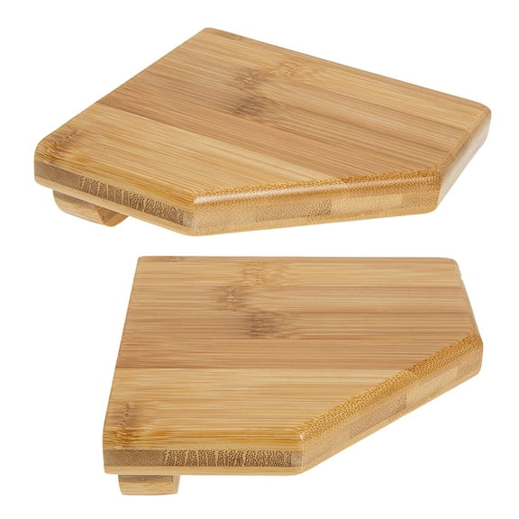 Raindrops Bamboo Wall Mounted Shelving Unit Khaki Multifunctional Storage No Drill Install